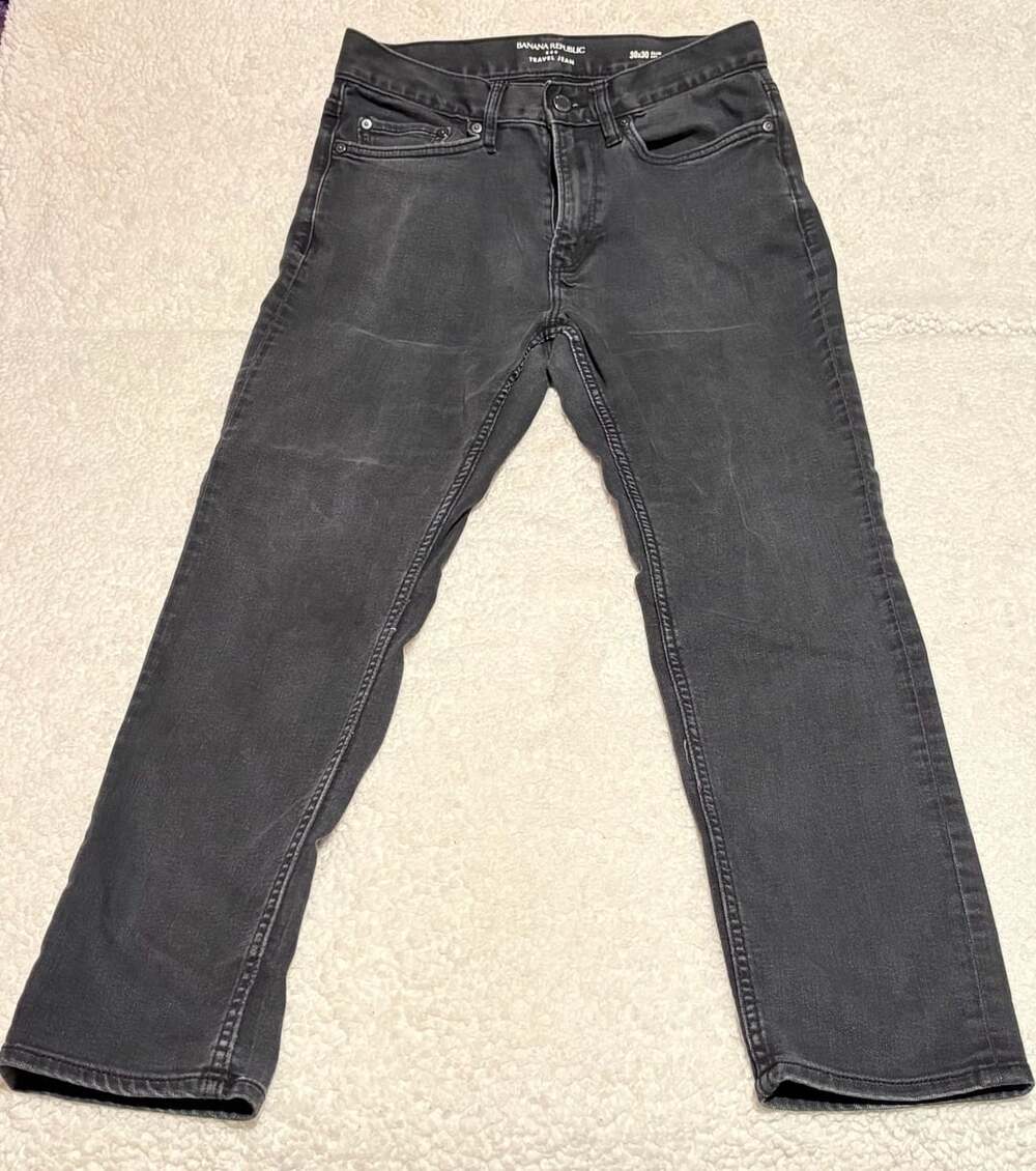 Banana Republic Travel Jean Slim Fit Black Wash Jeans Size 30x30